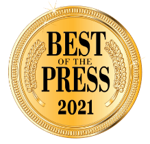 Best of the Press 2021 gold logo.