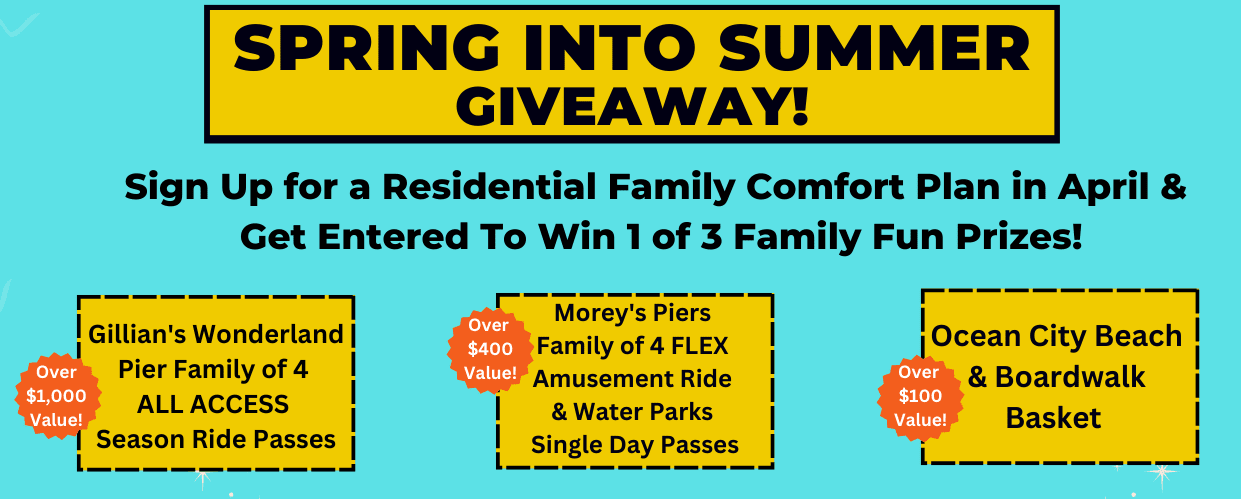 Spring into Summer Giveaway, sign up for residential family comfort plan.